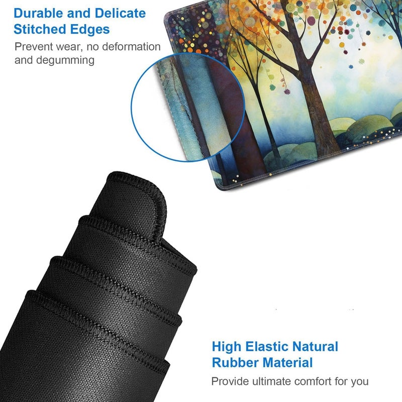 JVGFYNKL for MTG Playmat + Drawstring Travel Pouch + 6 Dice Counter, for Tabletop Trading Card Game Playmats or Large Mouse Pad, Anti-Slip Rubber 24 x 14 in, Color Forest for TCG Playmat - Image 4